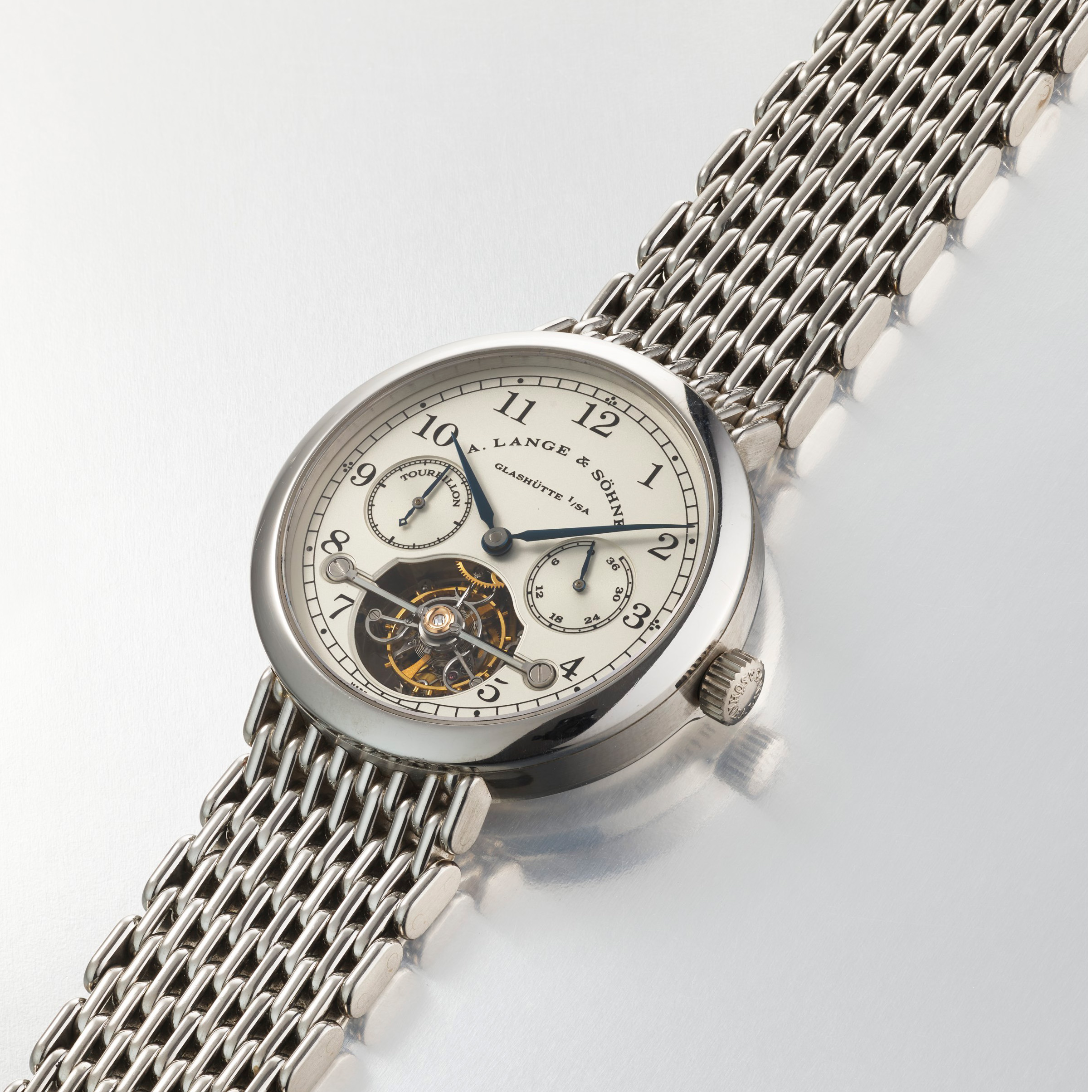 A. Lange & Söhne Tourbillon Pour le Mérite 751.005 — Platinum, Wellendorff bracelet