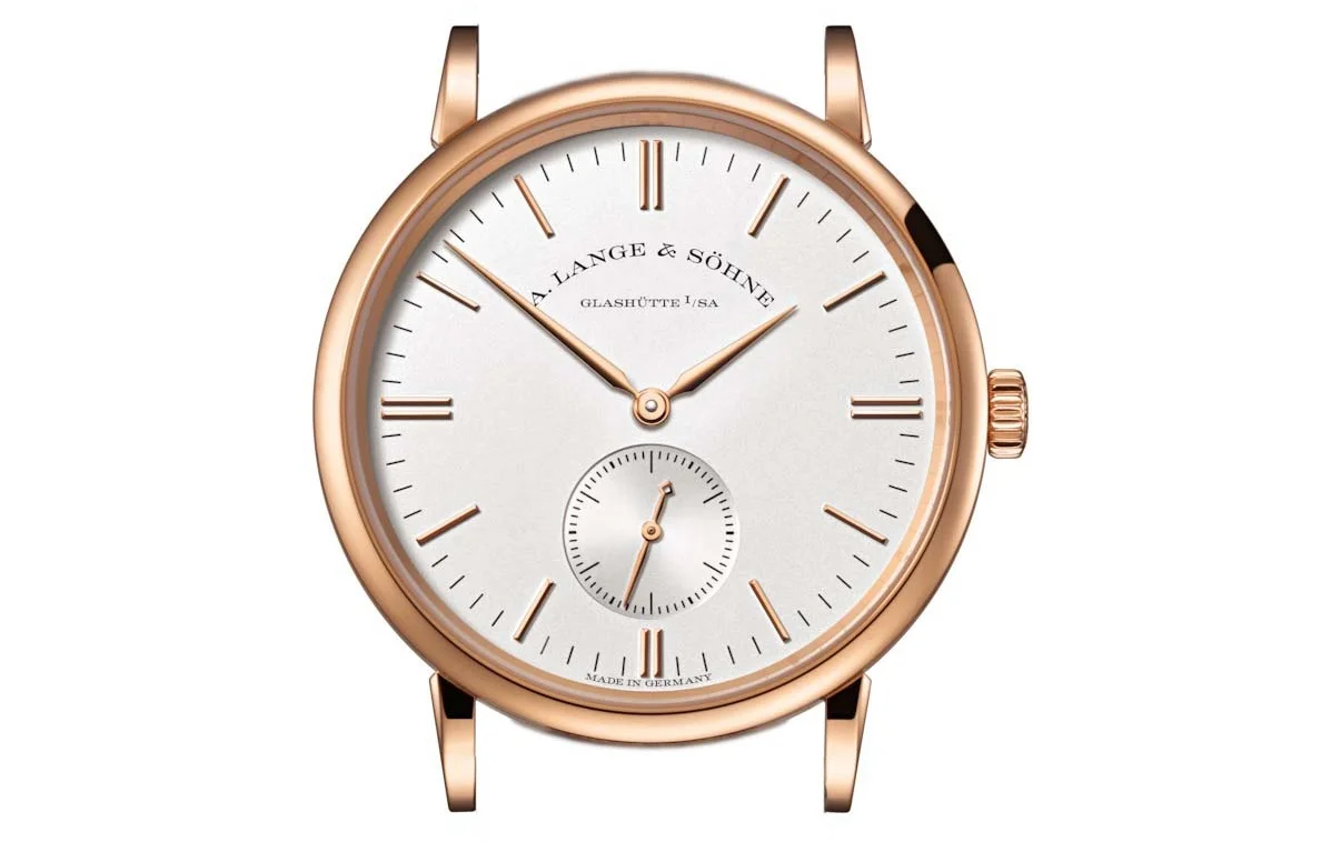 a lange söhne saxonia pink gold white dial 35 mm 219.032 case and dial proportions