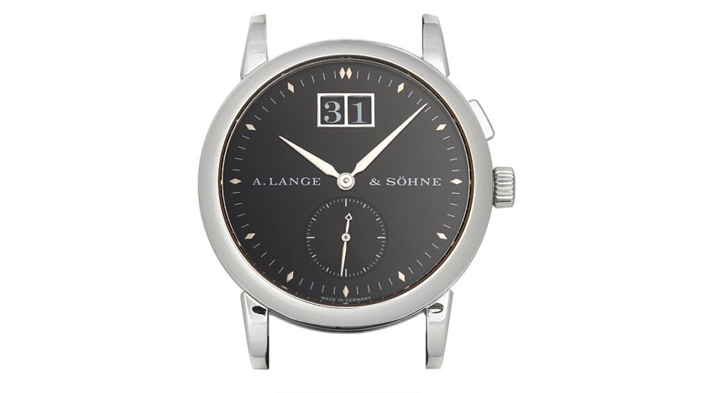 a lange söhne saxonia platinum case black dial darth reference 105.035