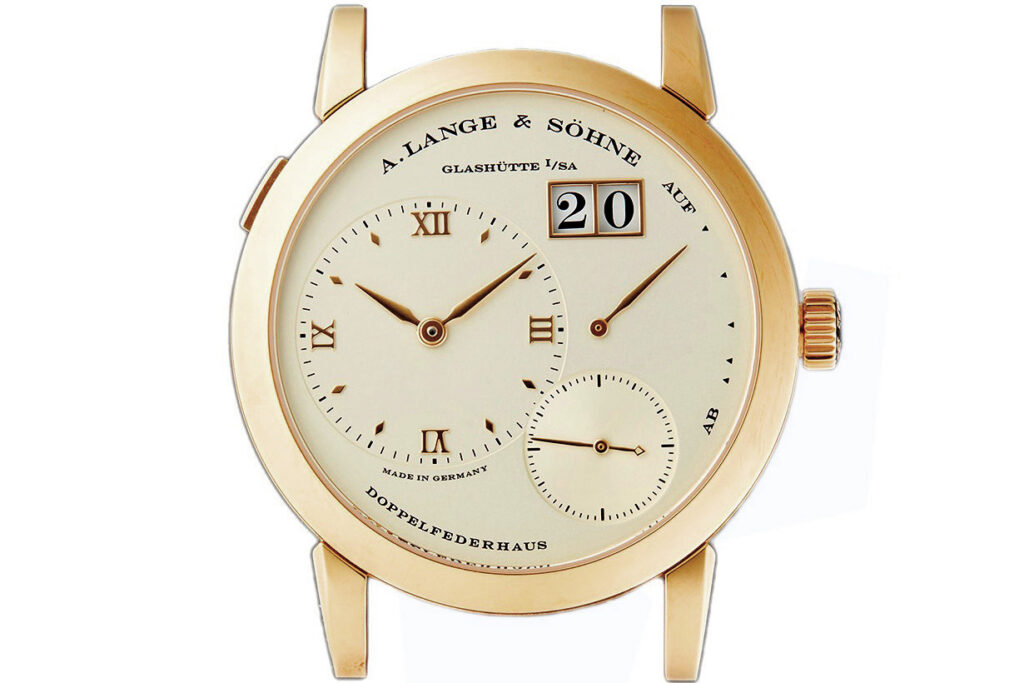 a lange söhne lange 1 in yellow gold first generation reference 101.001 solid case back