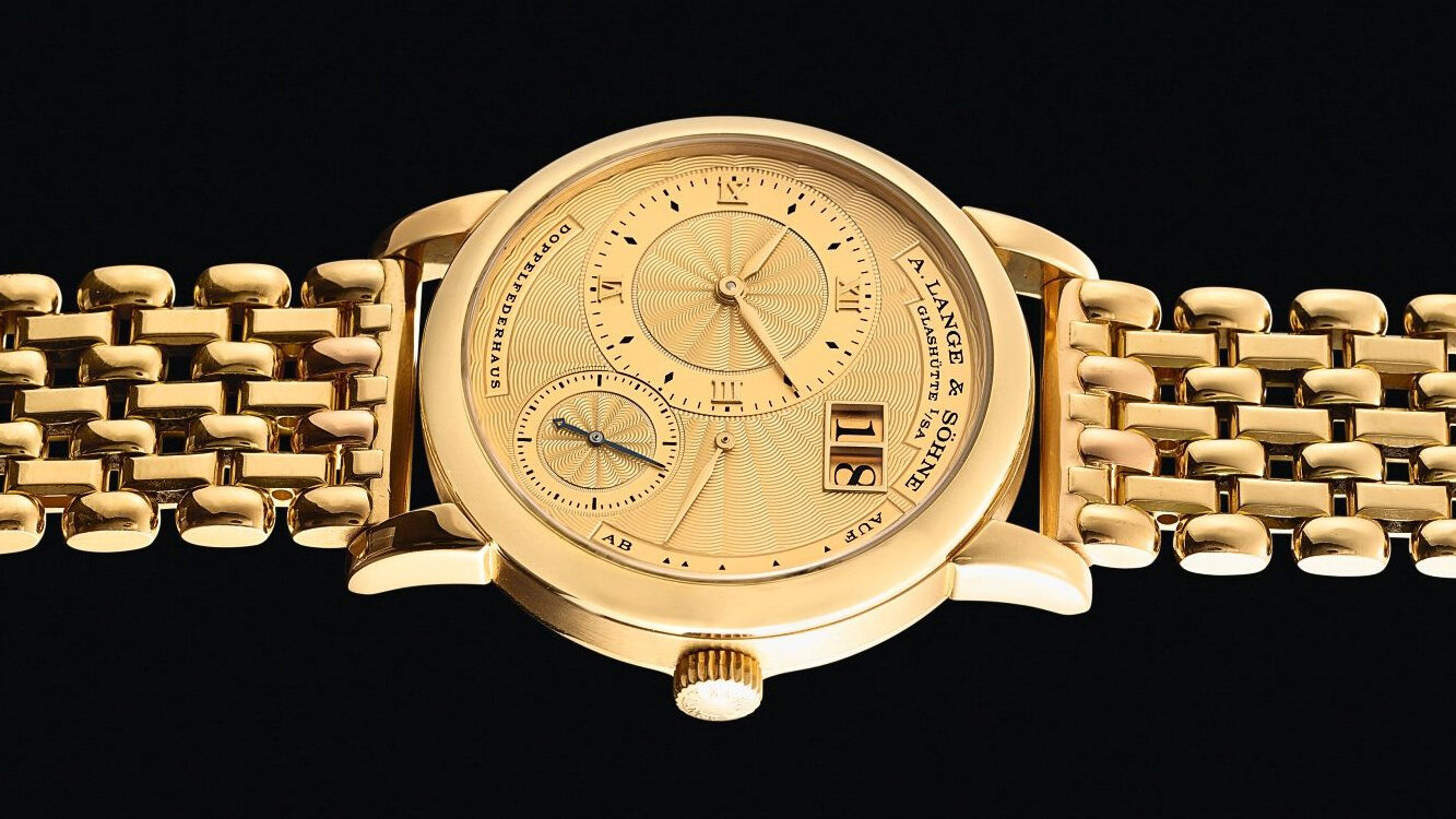 A lange söhne lange 1a with yellow gold wellendorff bracelet reference 112.021