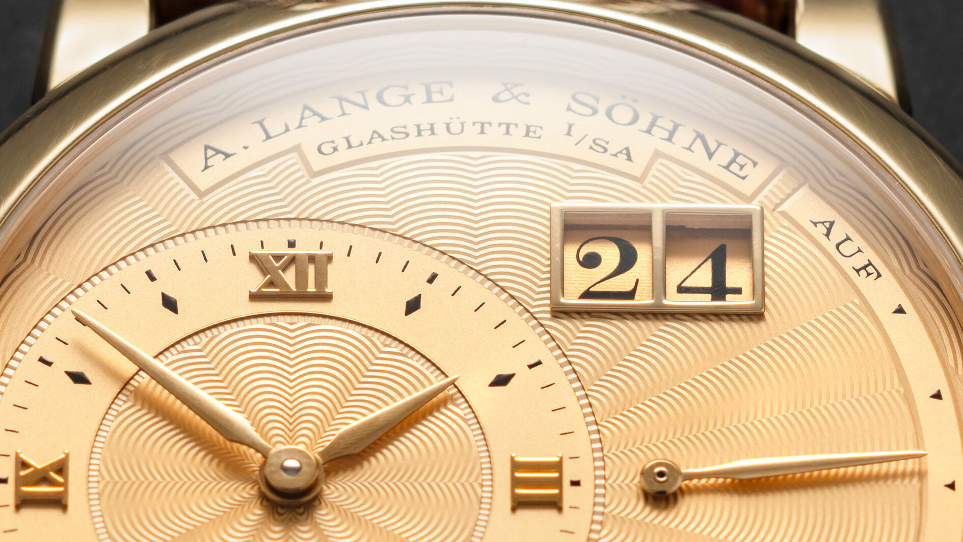 a lange söhne lange 1A yellow gold guilloche dial special edition reference 112.021