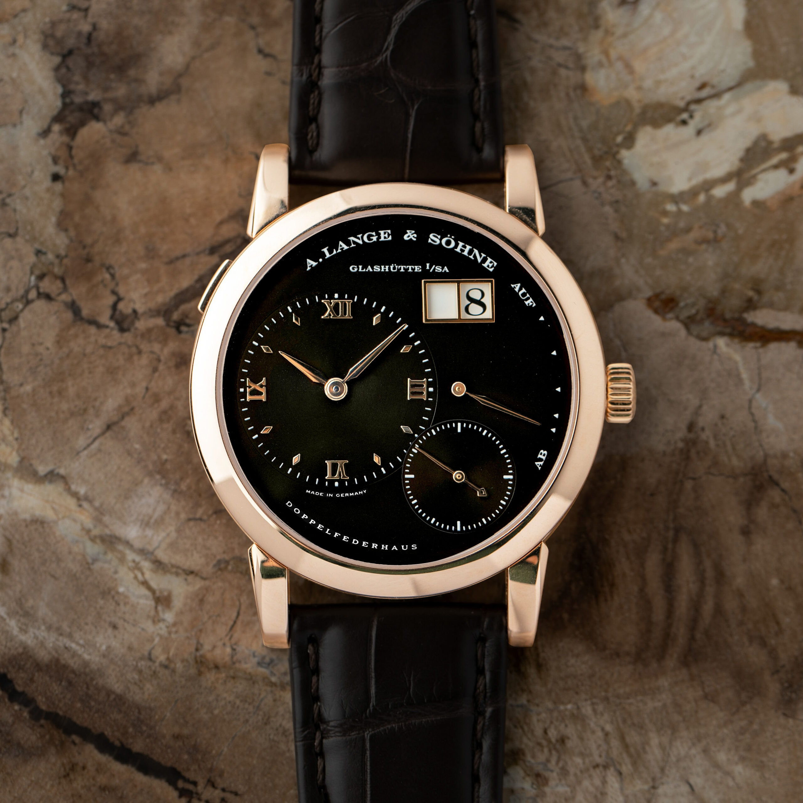 Lange 1 Pink Gold Black Dial