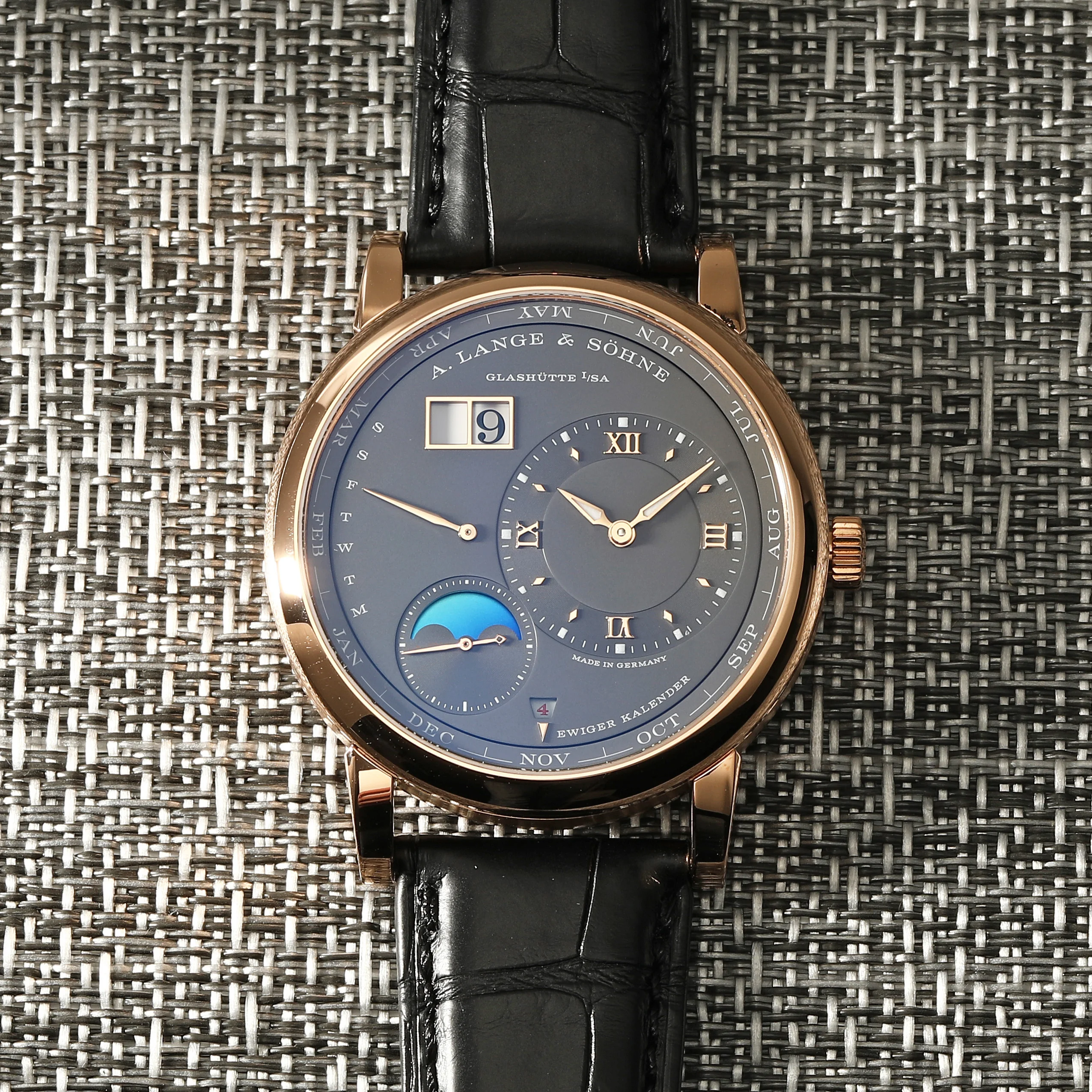 Lange 1 Perpetual Calendar Pink Gold For Sale