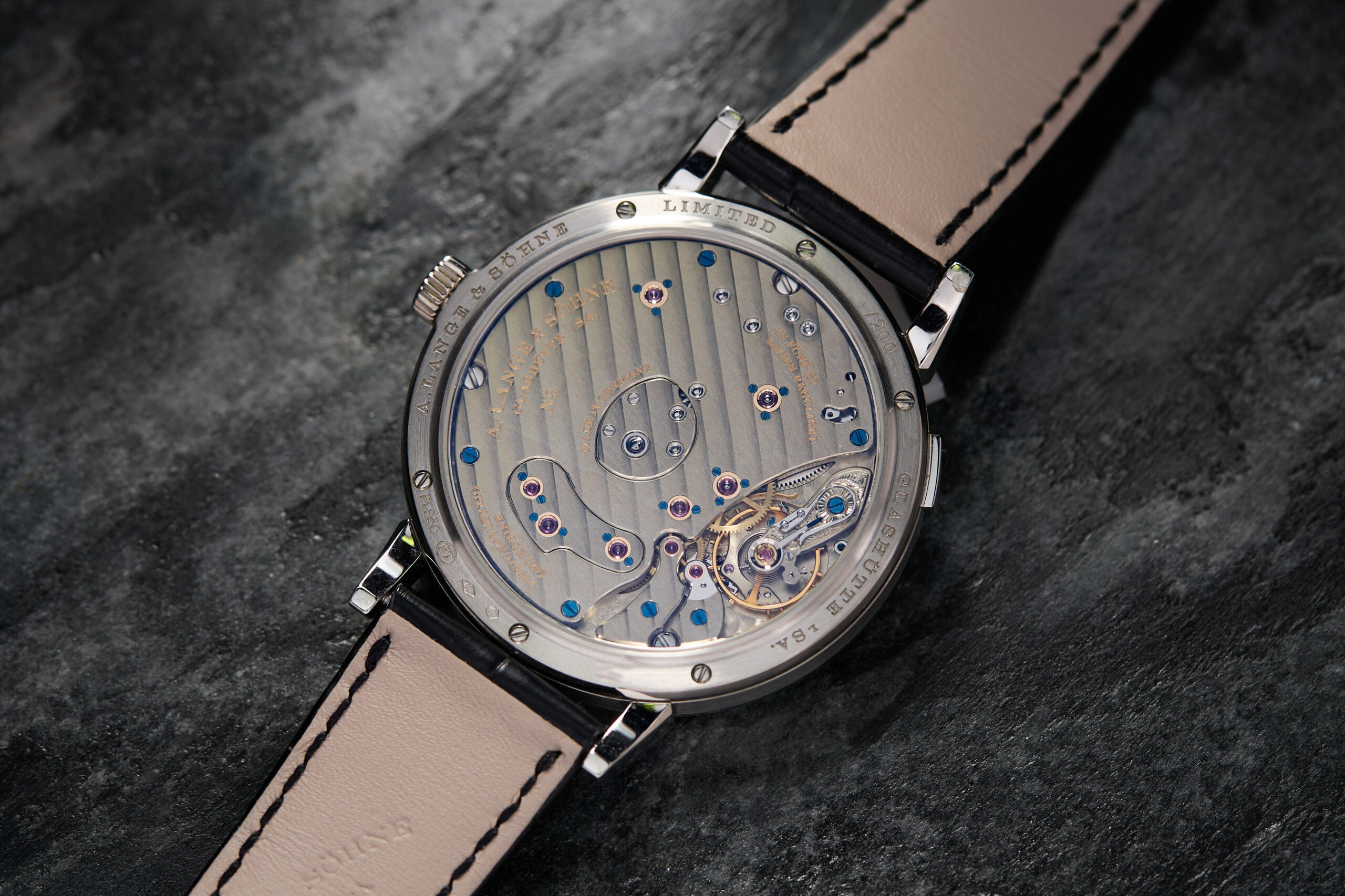 Grand Lange 1 Moonphase Lumen 139.035F caseback and movement L095.4