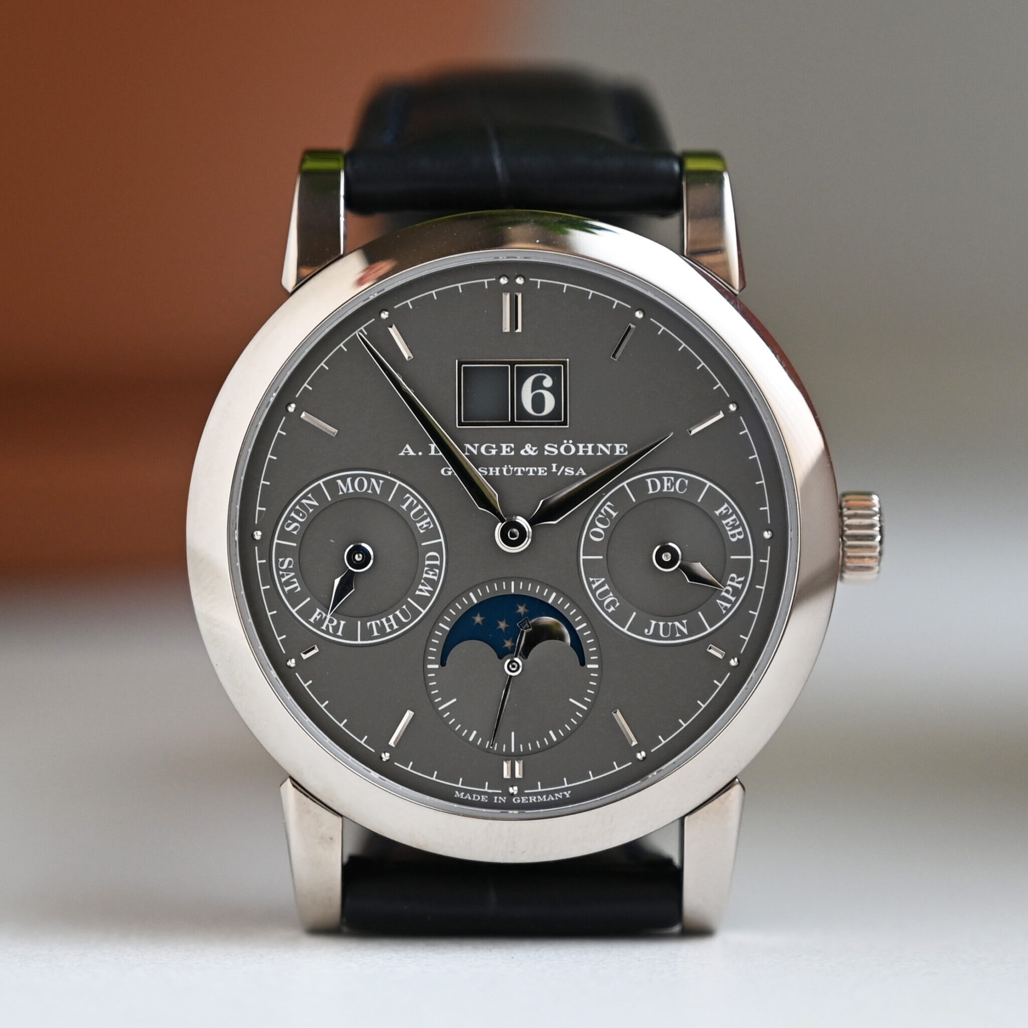 A Lange Söhne Saxonia Annual Calendar US Edition 330.039 For Sale