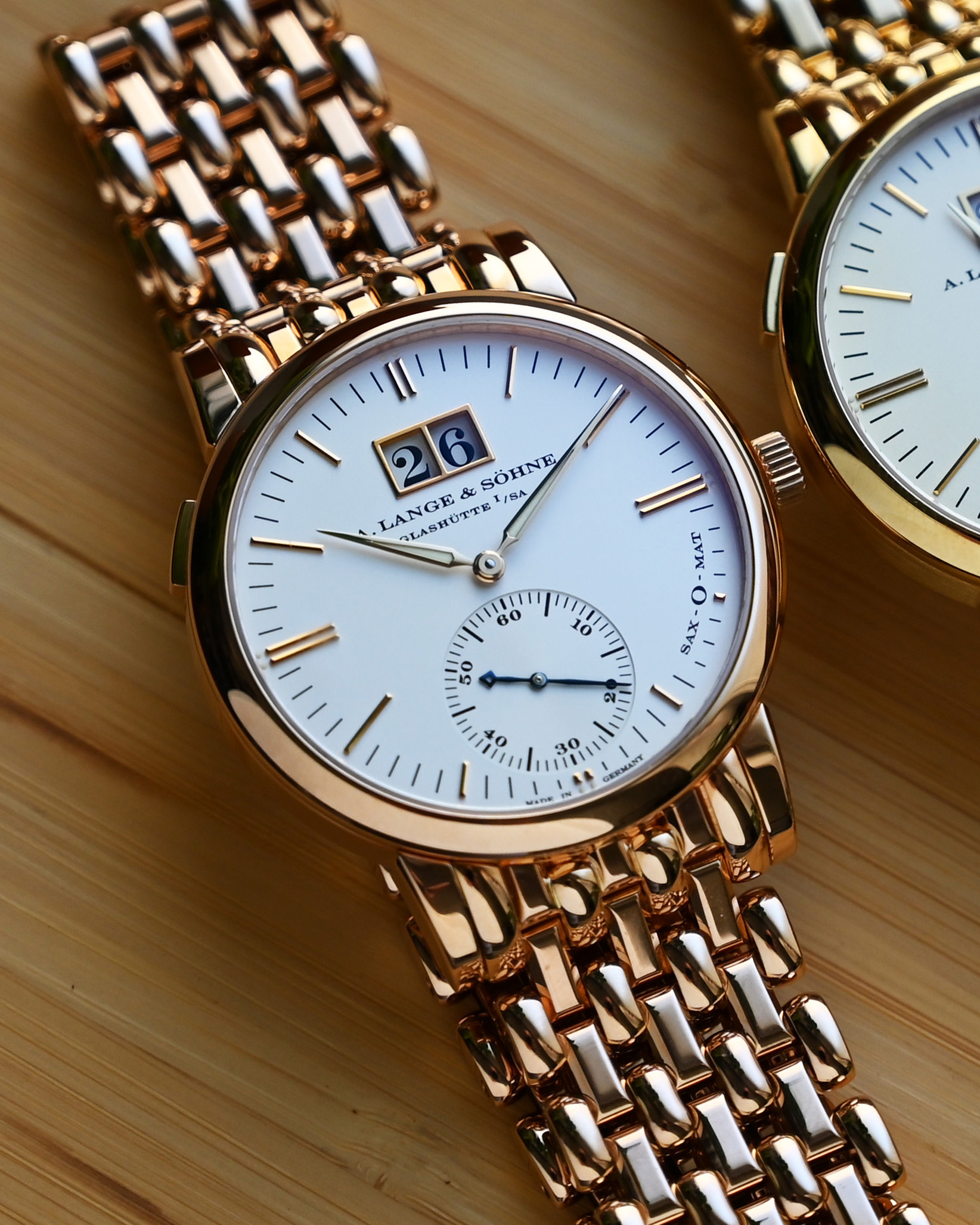 A. Lange & Söhne Langematik "Wellendorff" 358.032 pink gold, silver dial