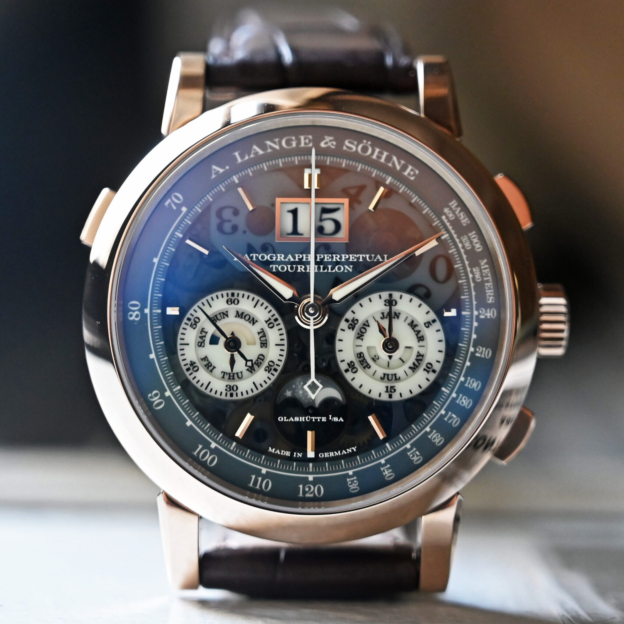 A Lange & Söhne Datograph Perpetual Tourbillon Lumen Honey Gold 740.055