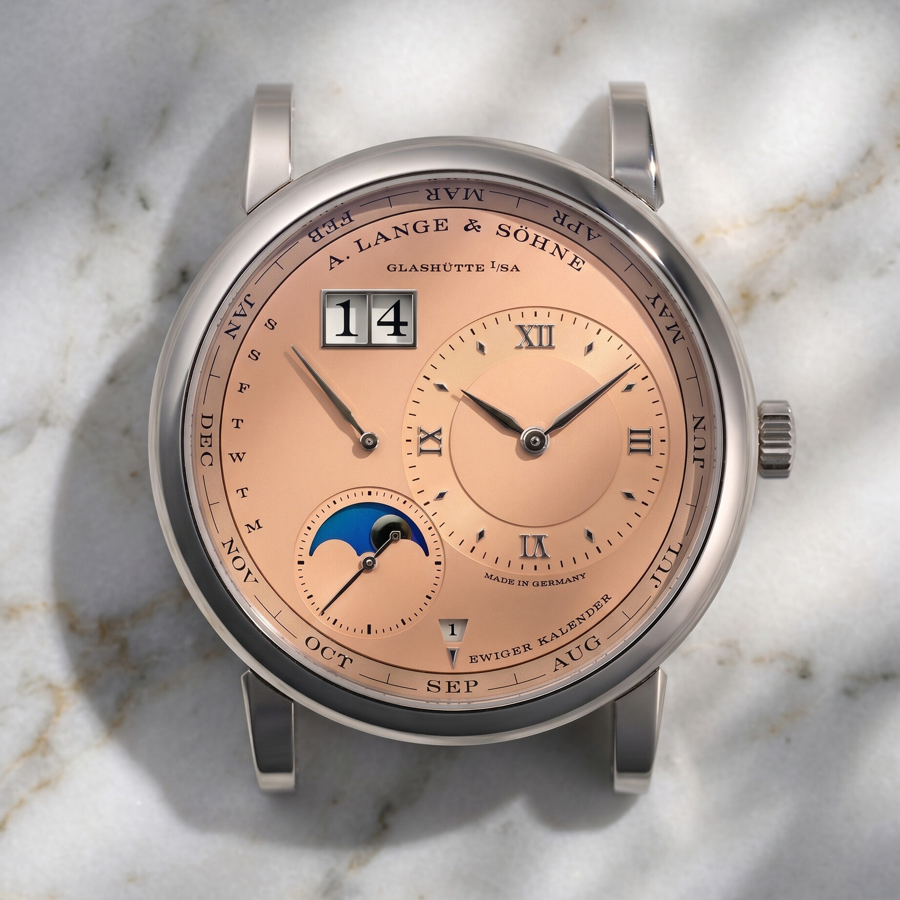 A. Lange & Söhne Lange 1 Perpetual Calendar 345.056 Pink Gold, Salmon Dial