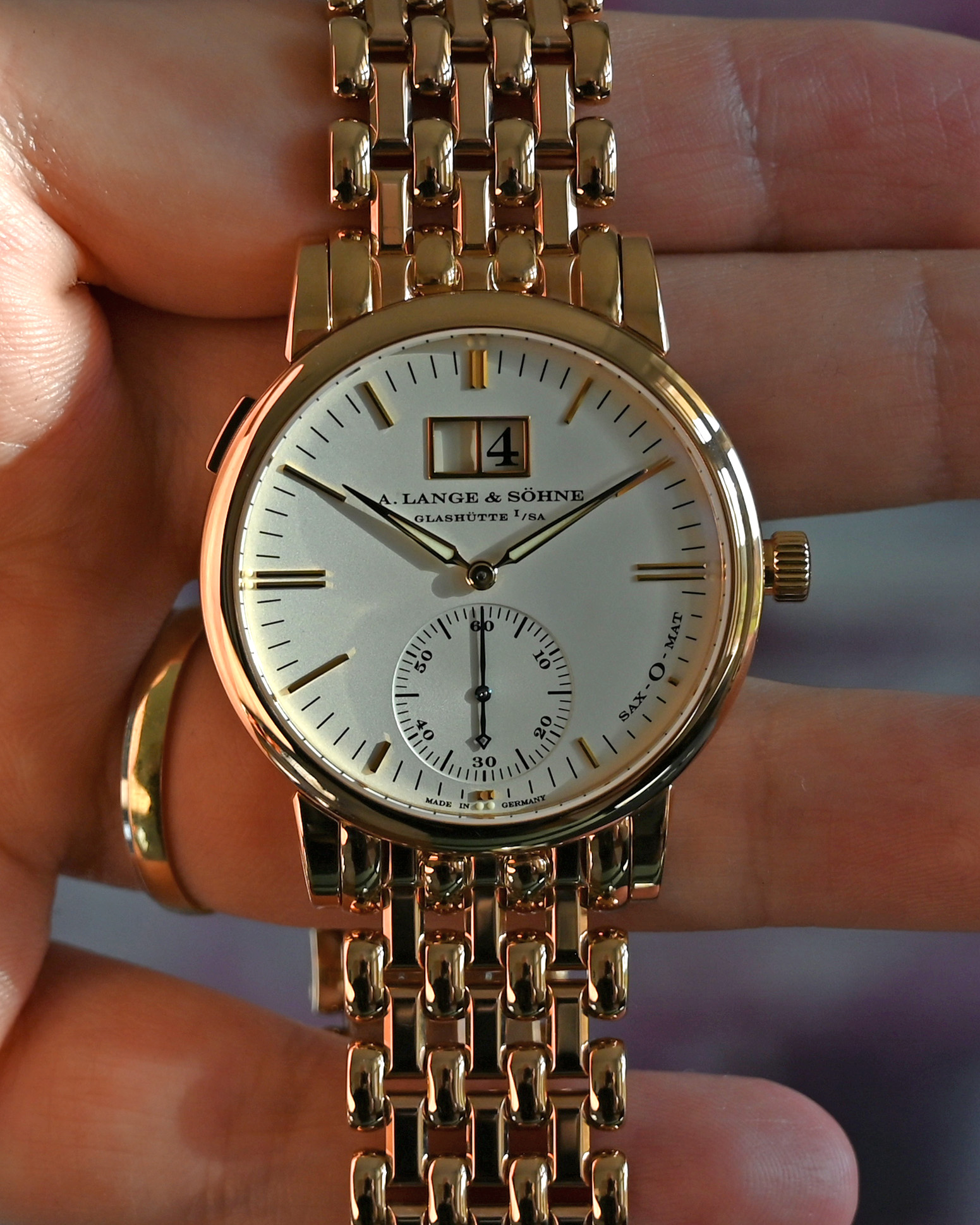 Langematik Wellendorff 358.032 dial detail