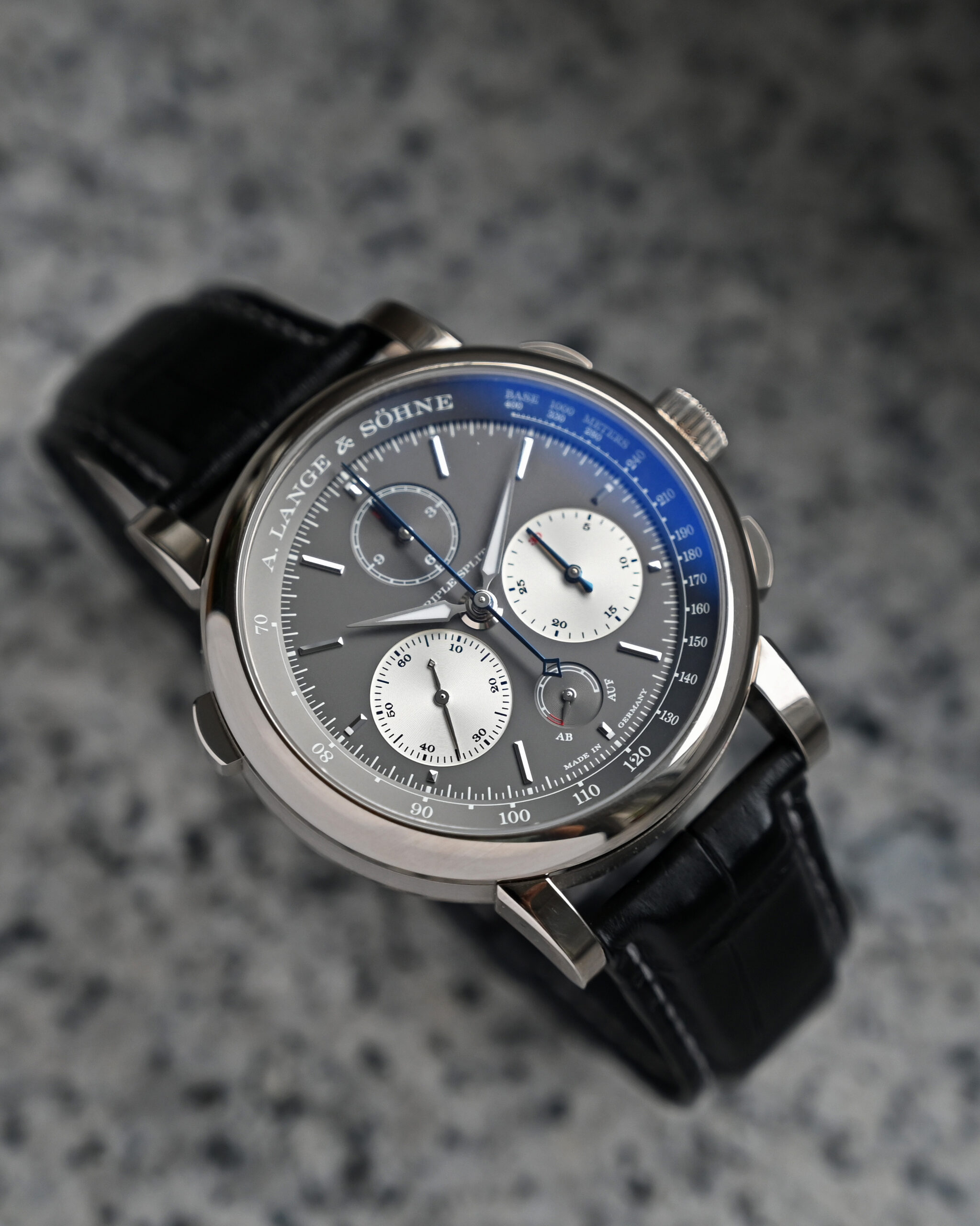 Triple Split 424.038F white gold grey dial
