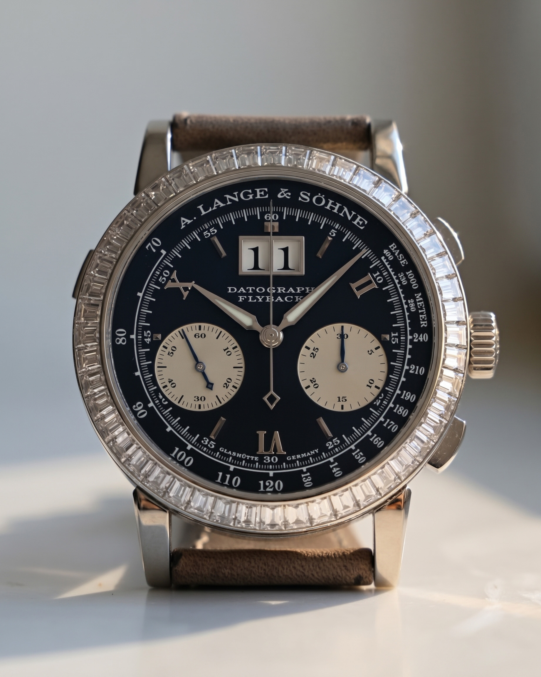 A. Lange & Söhne Datograph Baguette 815.036 platinum, black dial, baguette diamond bezel